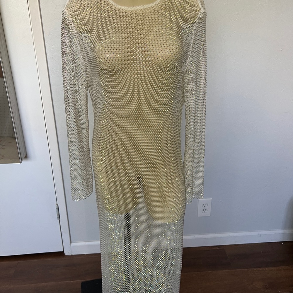 Zara Gold Sheer Mesh Chemise